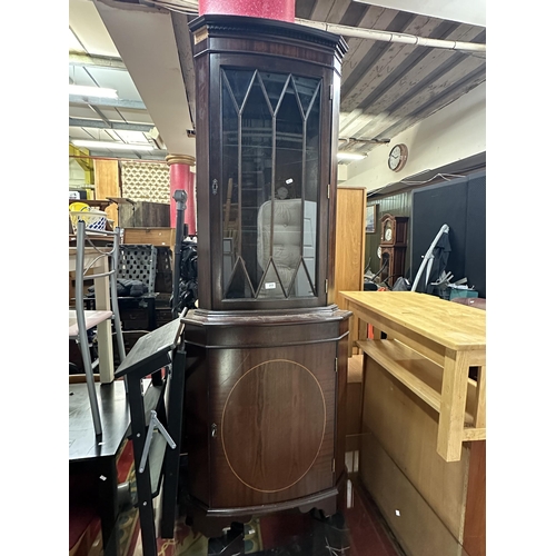 213 - MAHOGANY CORNER DISPLAY CABINET