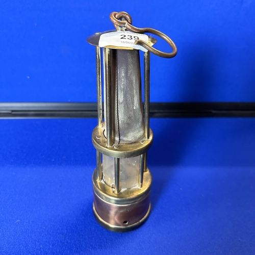 239 - COPPER AND BRASS TILLY LAMP