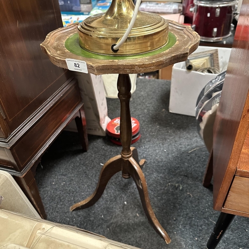 82 - LEATHER TOPPED PEDESTAL TABLE