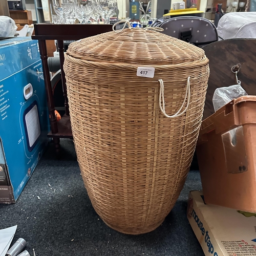 417 - WICKER LAUNDRY BASKET