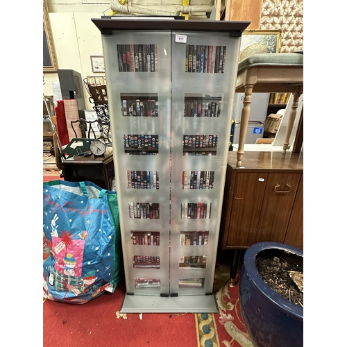 117 - LARGE DVD CABINET CONTAINING DVDS