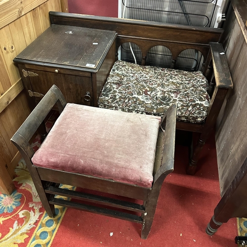 126 - TELEPHONE TABLE AND PIANO STOOL