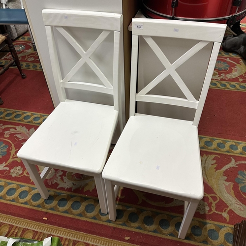 136 - PAIR OF WHITE DINING CHAIRS