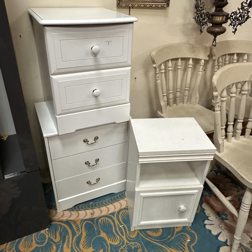 7 - 3 WHITE BEDROOM CHESTS