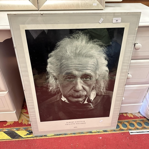 91 - FRAMED ALBERT EINSTEIN POSTER BY PHILLIP HOUSEMAN