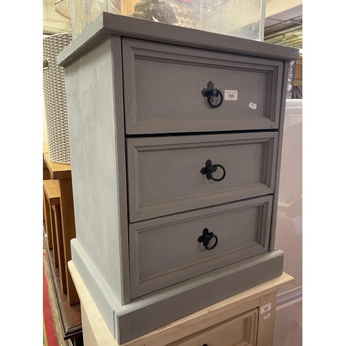 160 - GREY PAINTED PINE DRAWERS 47W 58H CM