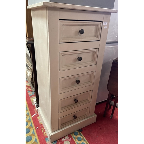 161 - CREAM PAINTED PINE DRAWER UNIT 52W 104H CM