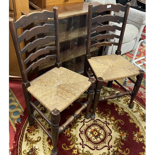 179 - PAIR OF LADDER BACK DINING CHAIRS