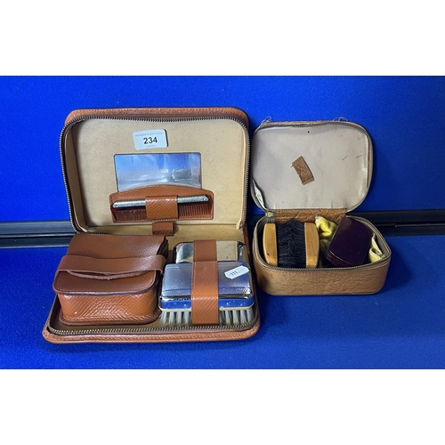 234 - GENTLEMANS TRAVEL SET AND SHOE SHINE KIT