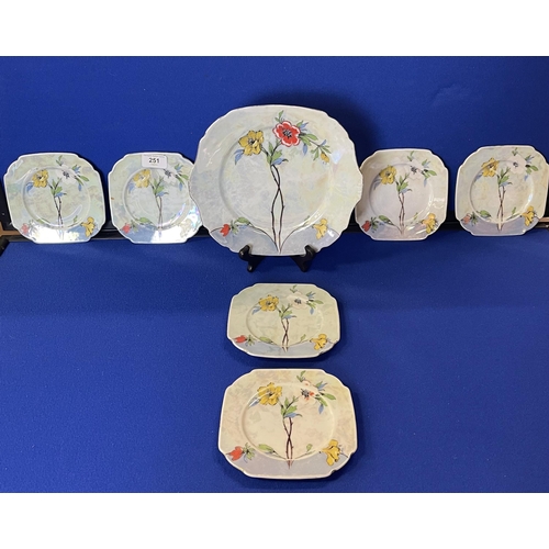 251 - VICTORIA CHINA SANDWICH PLATES WITH MOTHER OF PEARL FINISH