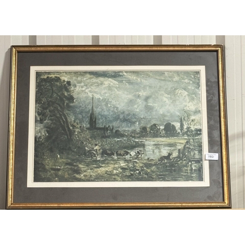 183 - FRAMED PRINT OF FARMING SCENE