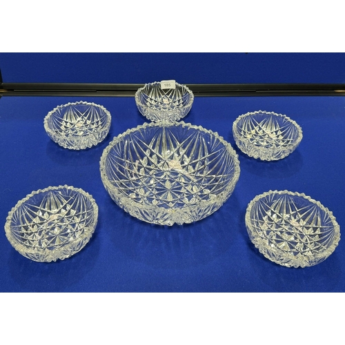 185 - SELECTION OF CUT GLASS BOWLS