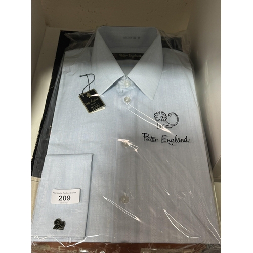 209 - BOXED BRAND NEW PETER ENGLAND LIGHT BLUE SHIRT SIZE 15.5