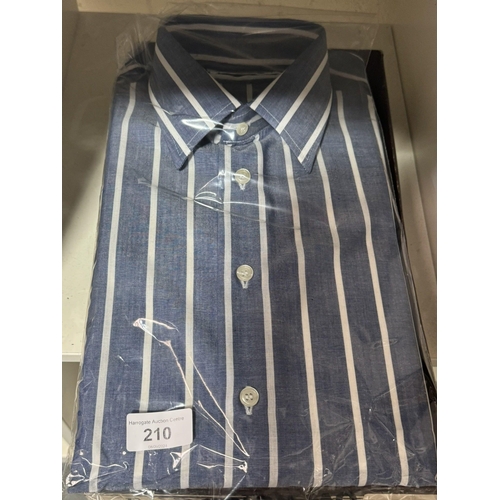 210 - BOXED BRAND NEW BLUE AND WHITE STRIPED SHIRT SIZE 15/38