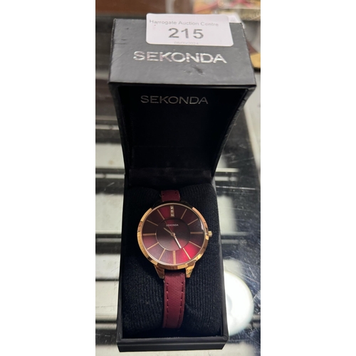 215 - BOXED SEKONDA LADIES WATCH