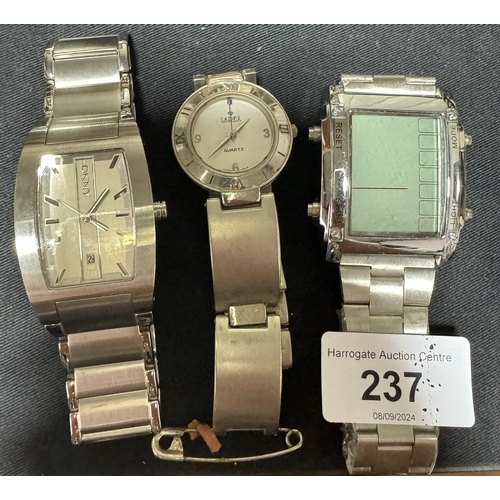 237 - 3 WATCHES INCLUDING DKNY, LAREX ETC