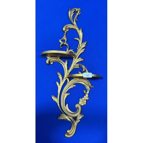 261 - ORNATE GOLD DOUBLE WALL SHELF