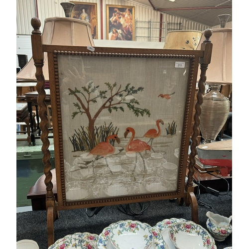 275 - FRAMED TAPESTRY SCREEN