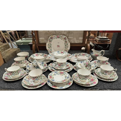 276 - BOOTHS ‘FLORADORA’ DINNER/TEA SERVICE (42 PIECE)