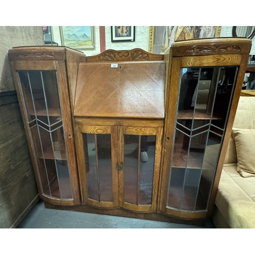 308 - 1950S OAK SIDE BY SIDE BUREAU (44H 46W 14D