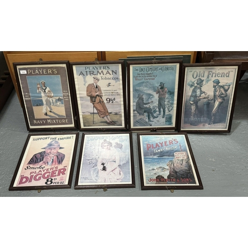 315 - A SELECTION OF MAHOGANY FRAMED VINTAGE ADVERTISEMENT POSTERS