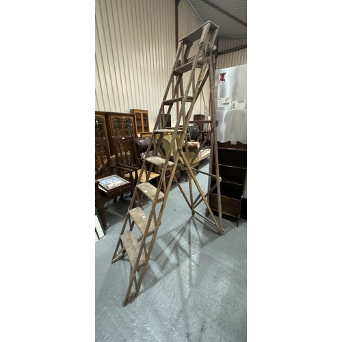 318 - WOODWARE ANTIQUE STEP LADDERS