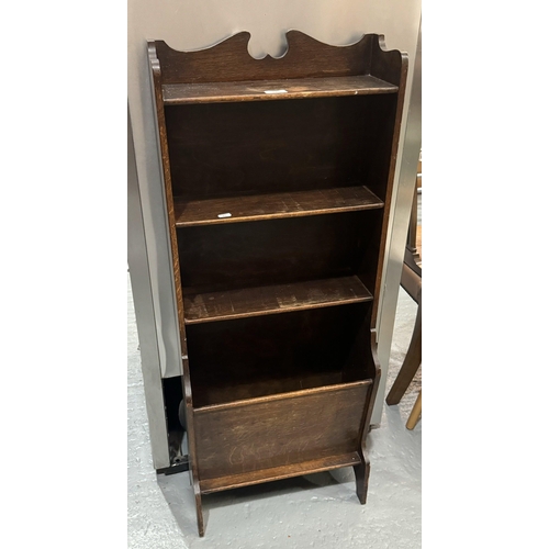 319 - REGENCY INSPIRED OAK BOOKCASE WITH MAGAZINE COMPARTMENT (46H