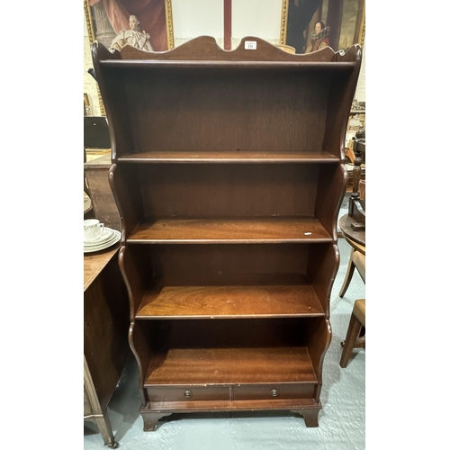 334 - MAHOGANY WATERFALL BOOKCASE (61H 30W