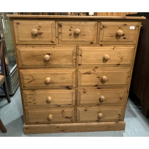 341 - SOLID PINE ELEVEN DRAWER CHEST