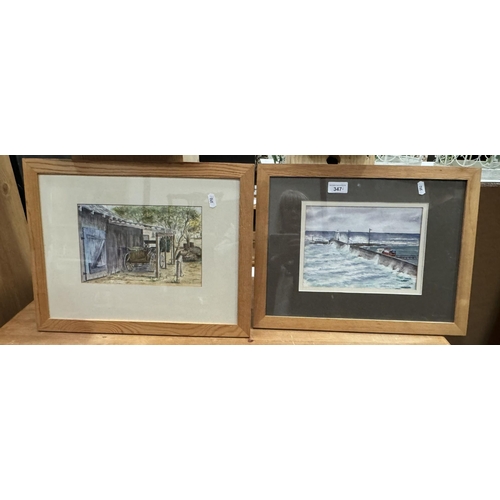 347 - PAIR OF ORIGINAL WATERCOLOURS BY N.T.ALDRICH