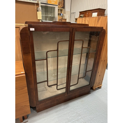 385 - ART DECO CHINA CABINET BY MARSTONS FURNISHERS LEEDS (49H 45W 12D