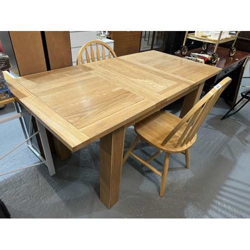 404 - DINING TABLE WITH PAIR OF SPINDLE BACK CHAIRS