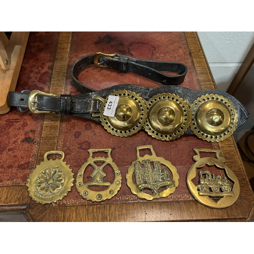 433 - SELECTION OF HORSE BRASSES