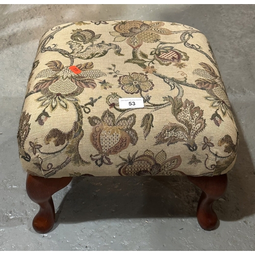 53 - EMBROIDERED FOOTSTOOL LIKE NEW