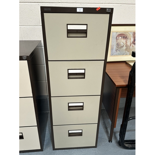 7 - METAL FOUR DRAWER FILING CABINET