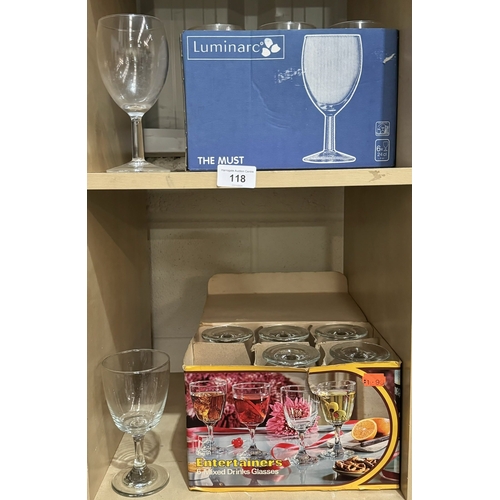 118 - TWO LOTS OF BOXED GLASSES