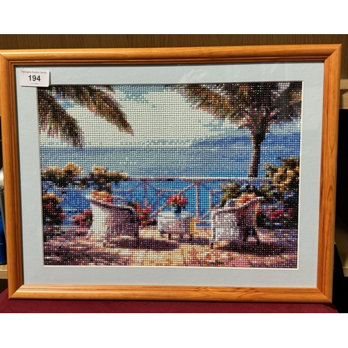 194 - ITALIAN DIAMOND DOTS FRAMED ART