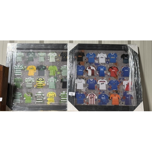 196 - TWO FRAMED FOOTBALL SHIRT EXAMPLES