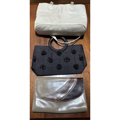63 - THREE LADIES HANDBAGS