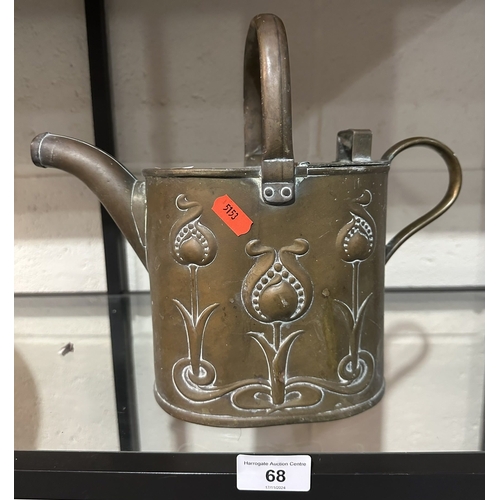 68 - ART NOUVEAU COPPER WATERING CAN