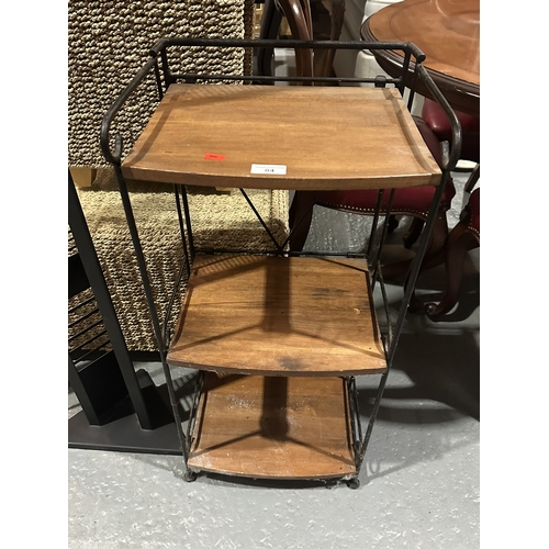 84 - WROUGHT IRON FRAMED THREE TIER STAND