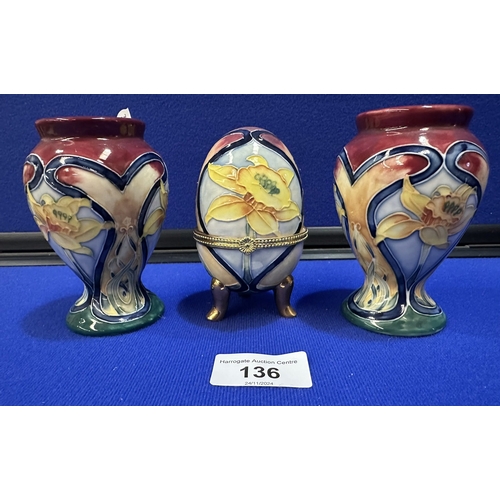 136 - THREE PIECES OF TUPTON WARE