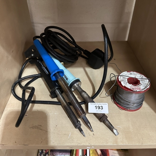 193 - THREE SOLDERING IRONS