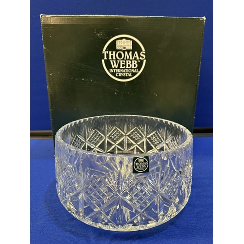 219 - THOMAS WEBB LEAD CRYSTAL FRUIT BOWL WITH ORIGINAL BOX