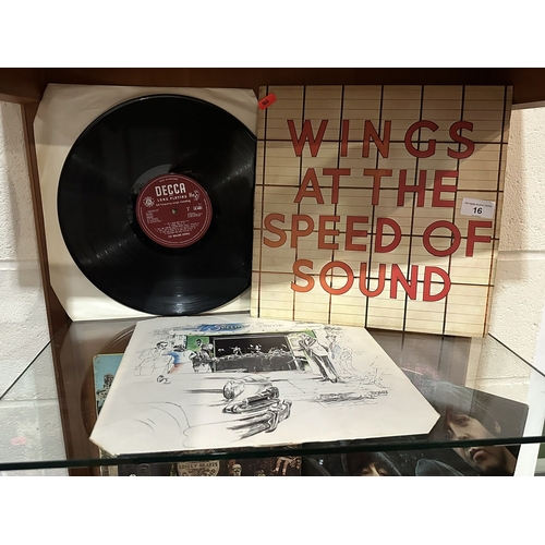 16 - THREE VINTAGE LP’S INCLUDING ROLLING STONES AND WINGS