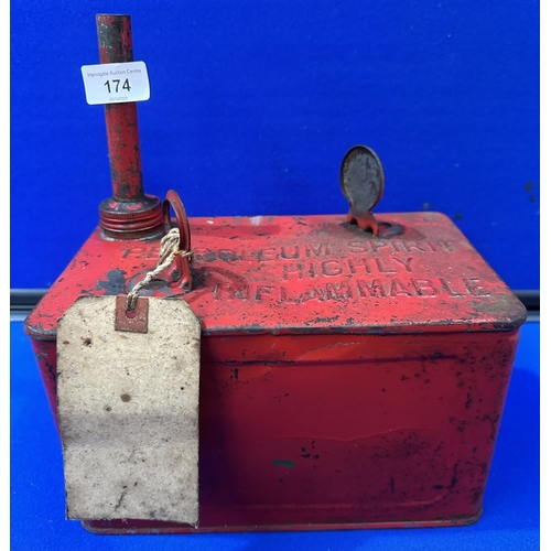 174 - VINTAGE RED PETROL CAN