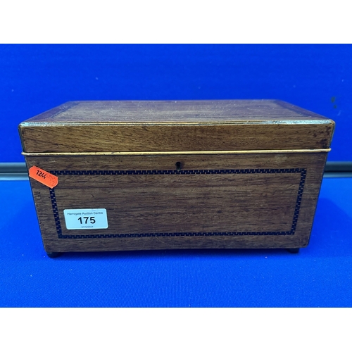 175 - VICTORIAN SOLID OAK INLAND TEA CADDY WITH LINER