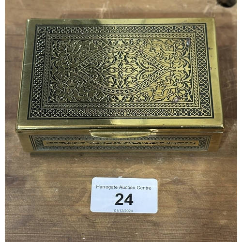 24 - INLAID BRASS MUSICAL BOX