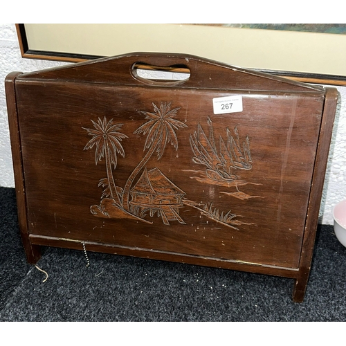 267 - ORIENTAL CAMPHOR WOOD MAGAZINE RACK