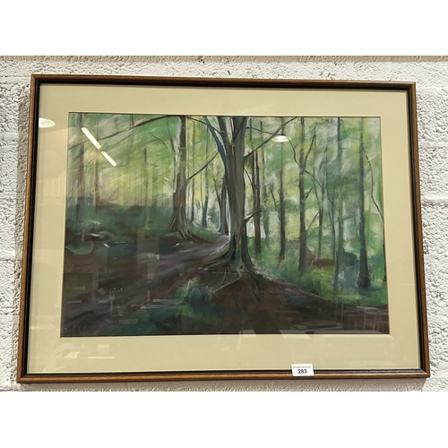 283 - FRAMED ORIGINAL PASTEL DRAWING SIGNED BY M.J.POPPLEWELL